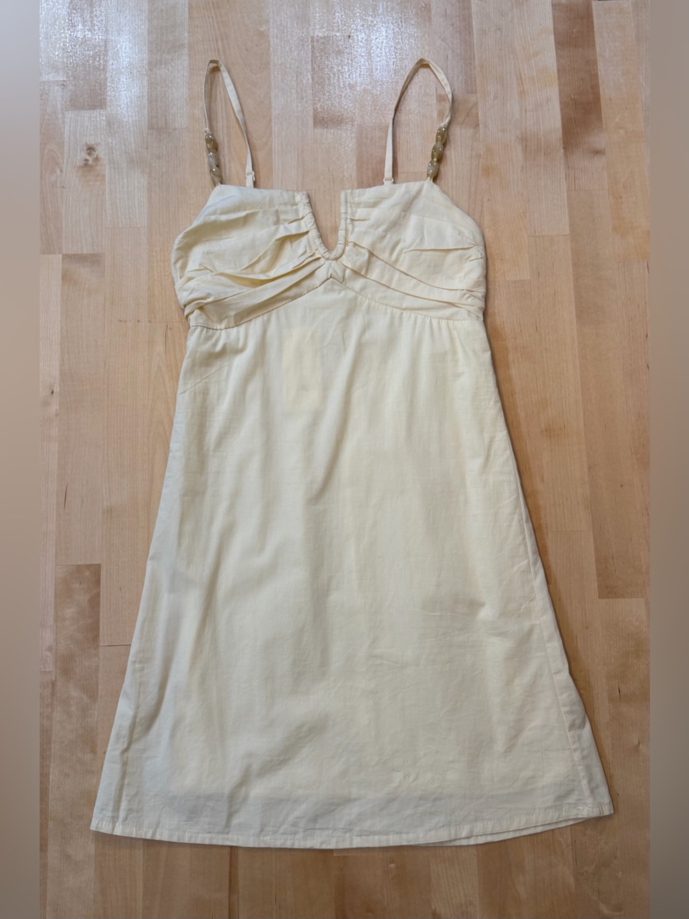 Sim & Sam Butter Yellow V-Neck Empire Mini Dress